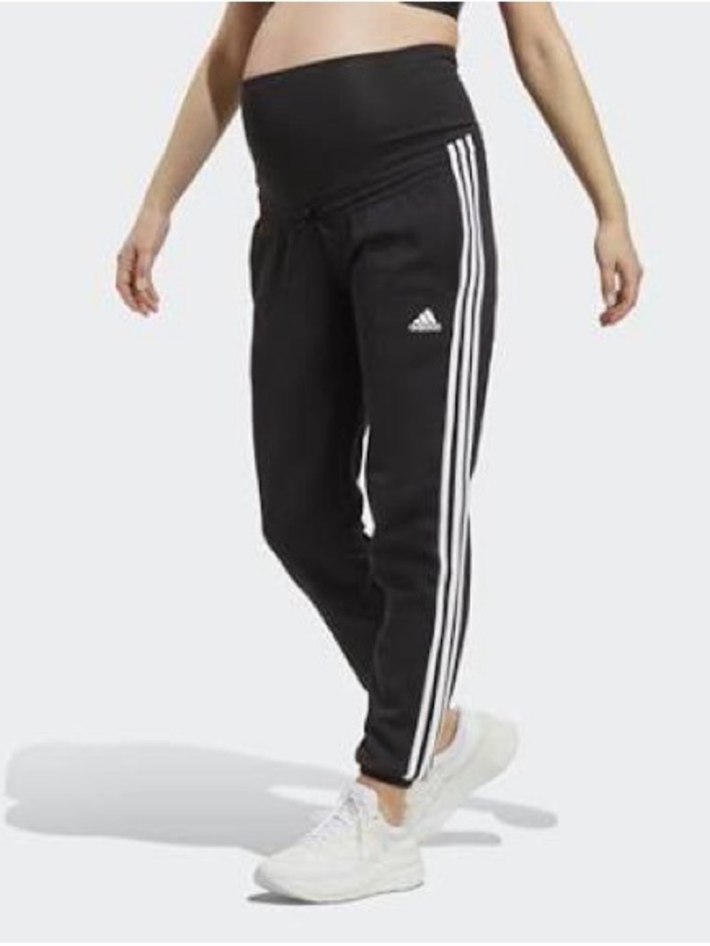 Adidas Black Maternity joggers sweats with White Stripes